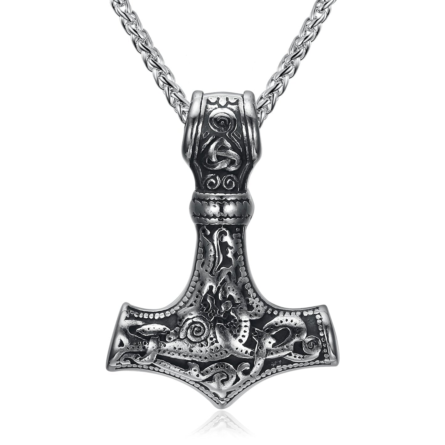 [FREE GIFT] Handcrafted Stainless Steel 'Knotwork' Mjolnir