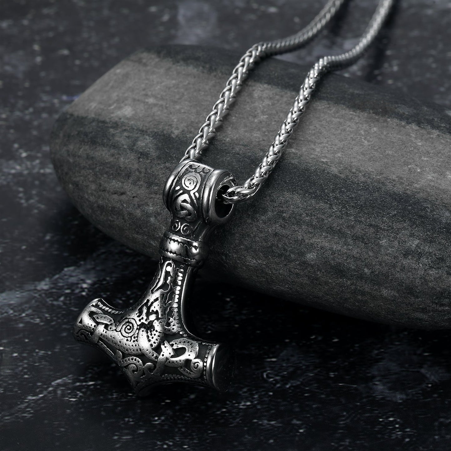 [FREE GIFT] Handcrafted Stainless Steel 'Knotwork' Mjolnir