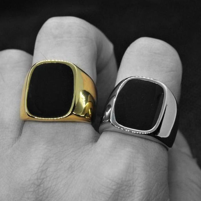 [Stainless Steel] Onyx Silver And Gold