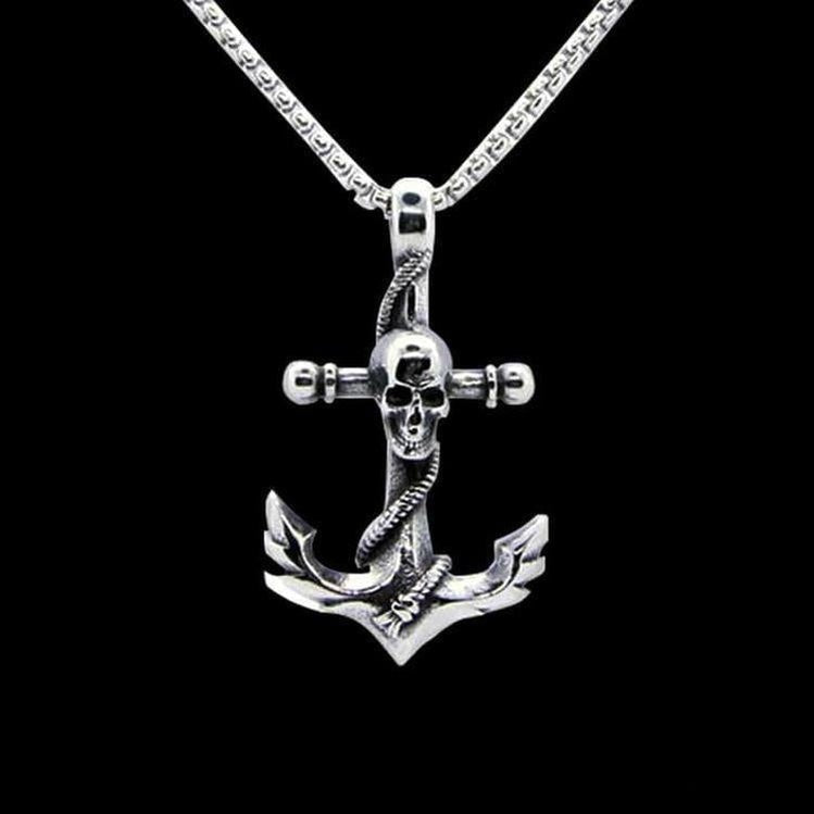 [Stainless Steel] Skull Anchor Pendant